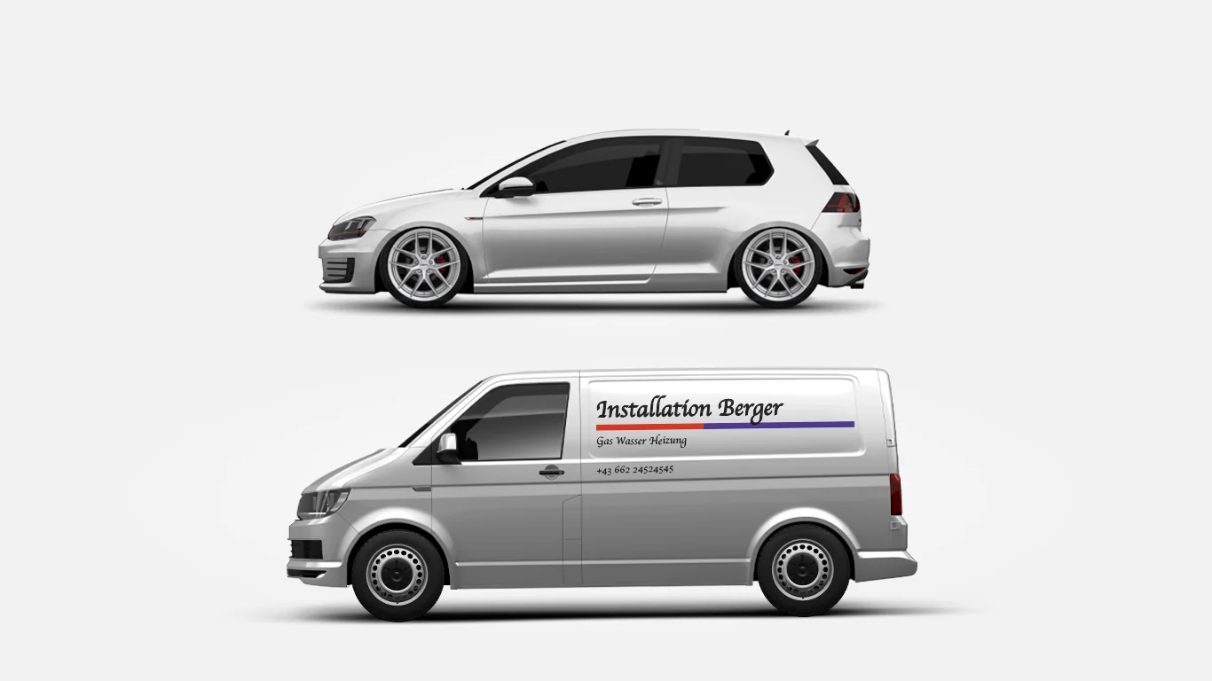 VW Standard Autofolierung und Firmenbeschriftung